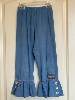 Sz8 Matilda Jane Denim Delight Big Ruffle Pants